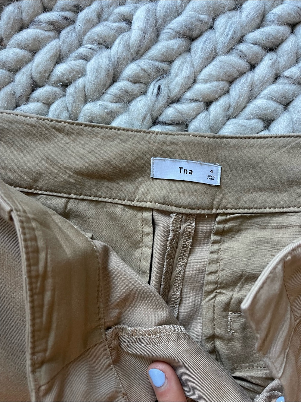 TNA Khaki Cotton Utility Pants